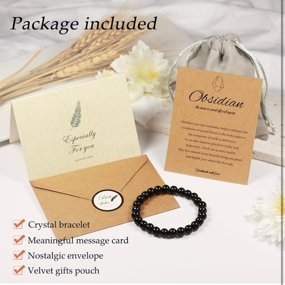 Healing Bracelet Obsidian Handcrafted - Picture 1 of 8